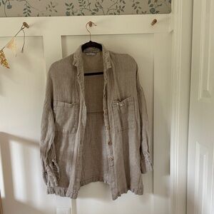 Linen Fox Waffle Button Down